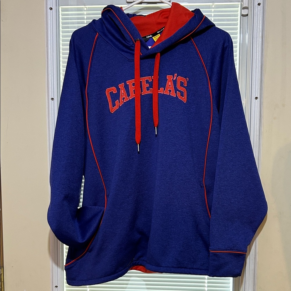 EUC Cabela's Navy and Scarlet Hoodie